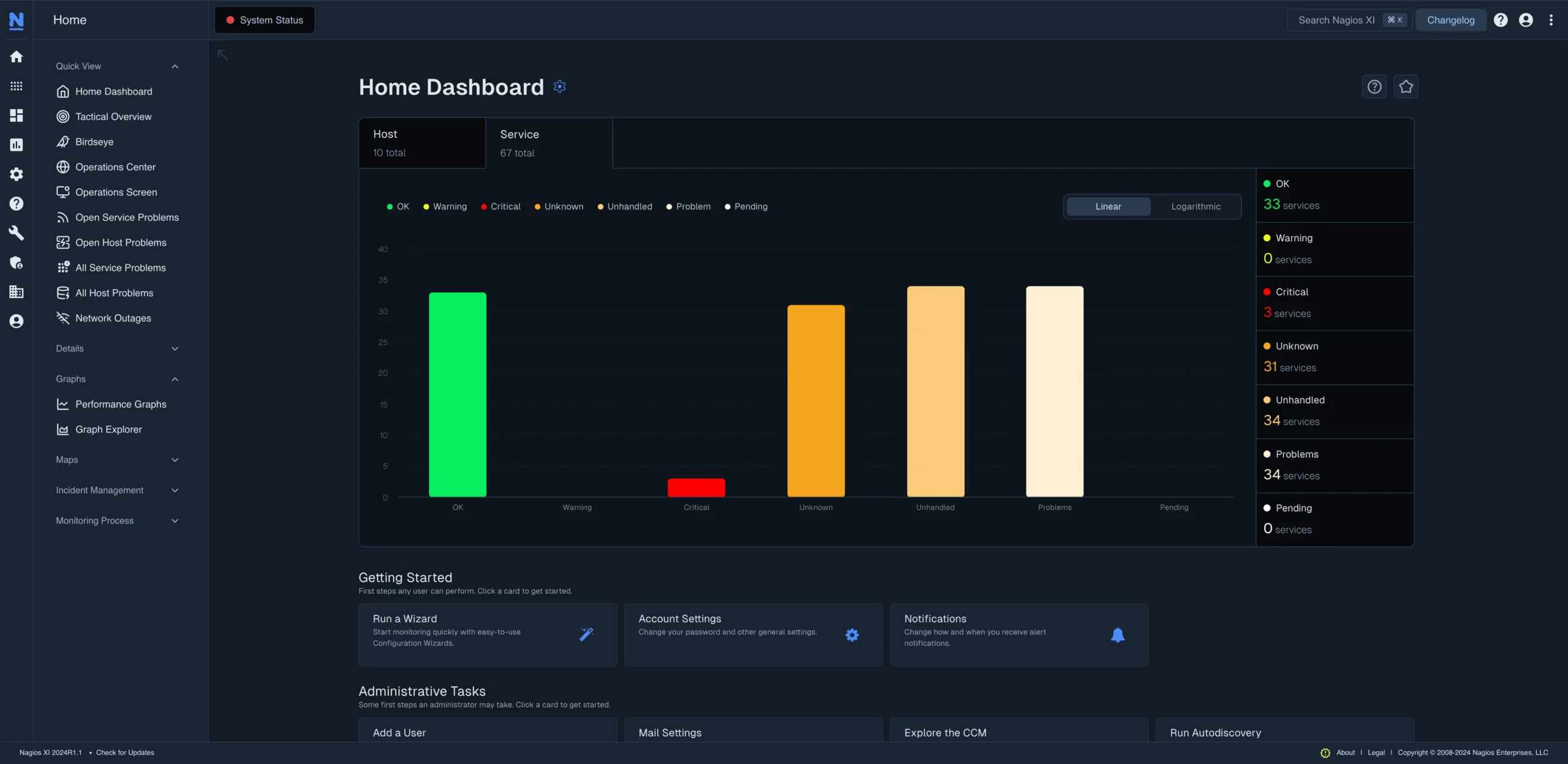 Nagios XI Neptune Theme Home Dashboard