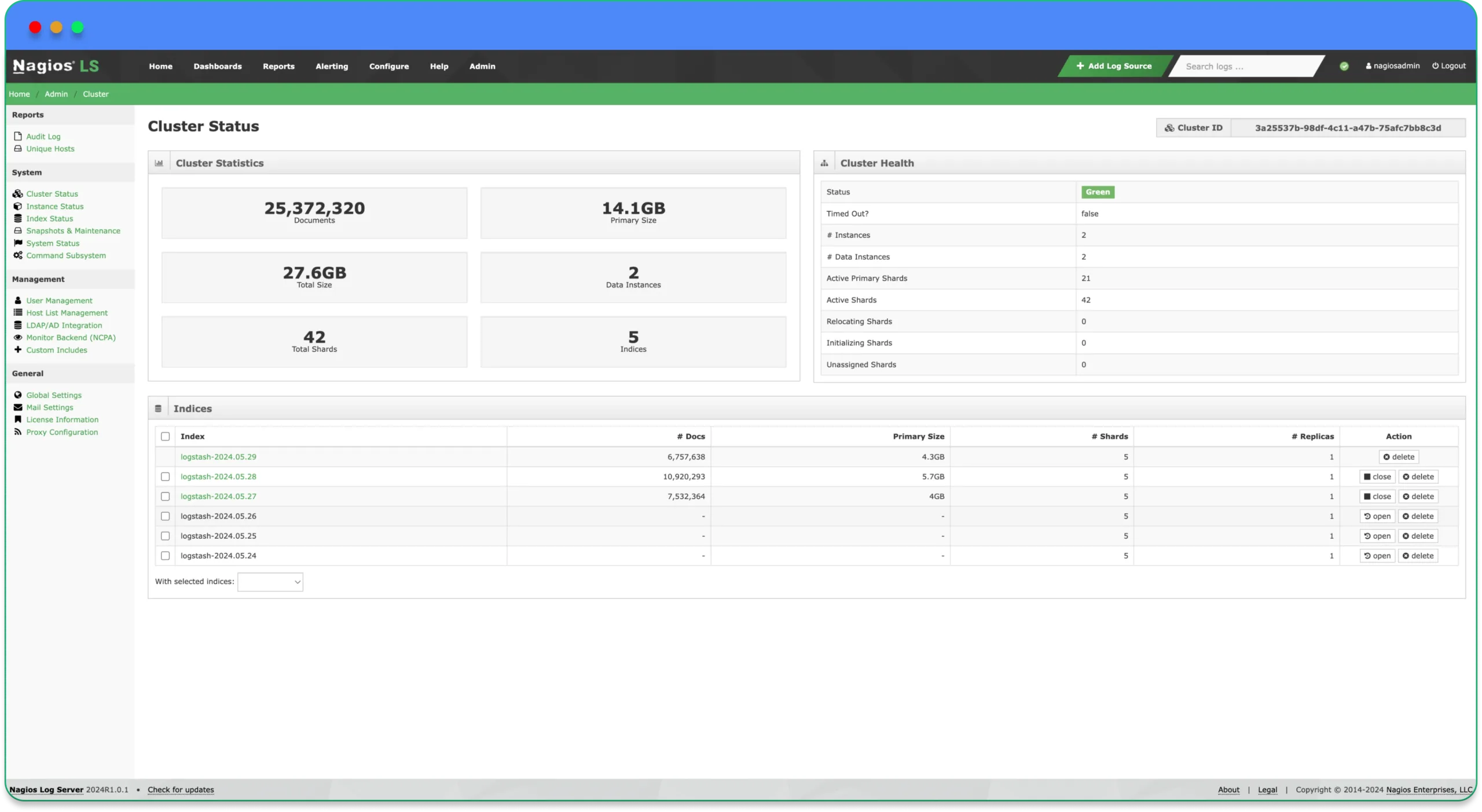 Log Server uses a cluster of servers to store log data to prevent data loss and ensure the availability of your log information.